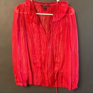 Shimmering sheer BCBG boho style top